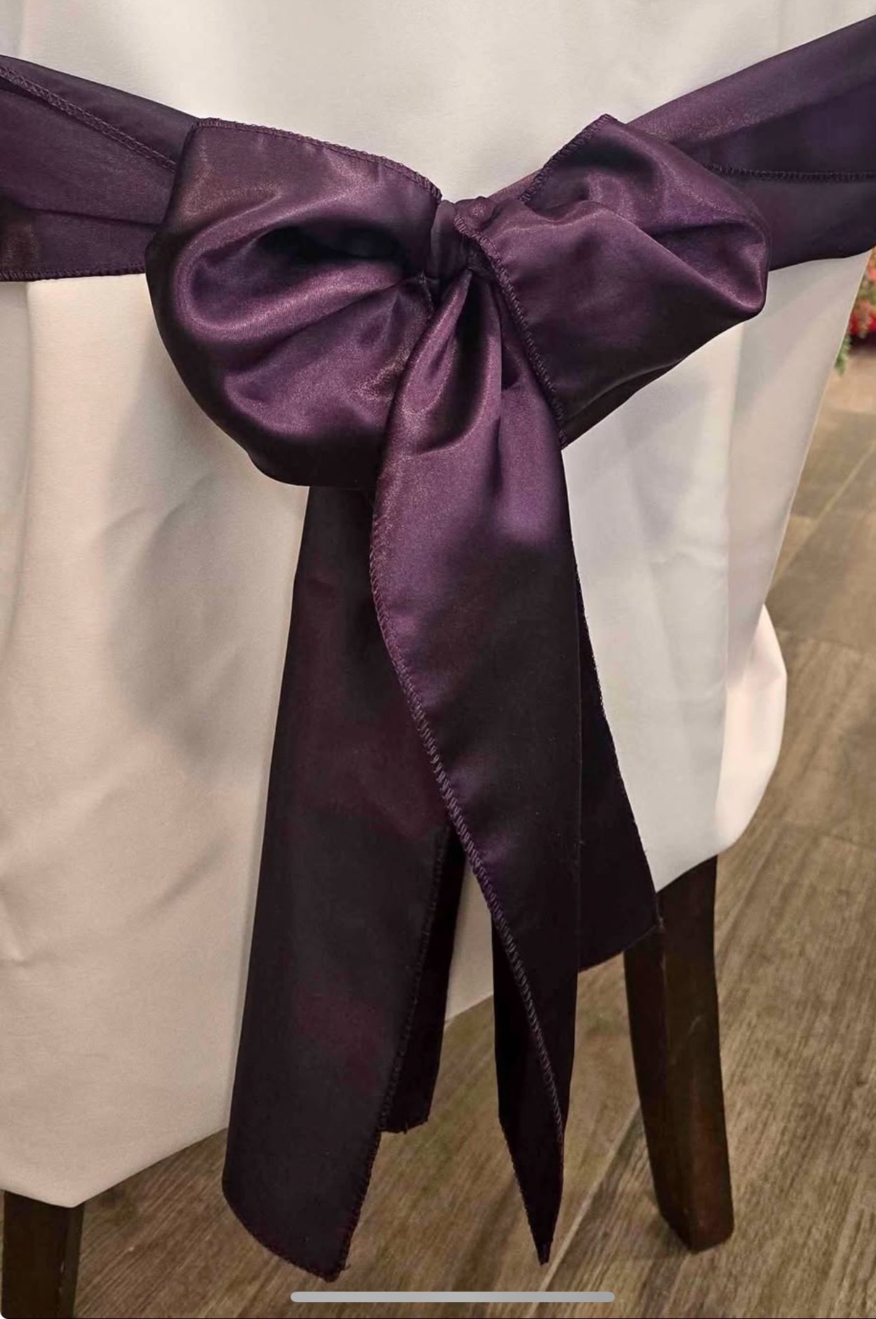 Purple Satin Chair Sashes