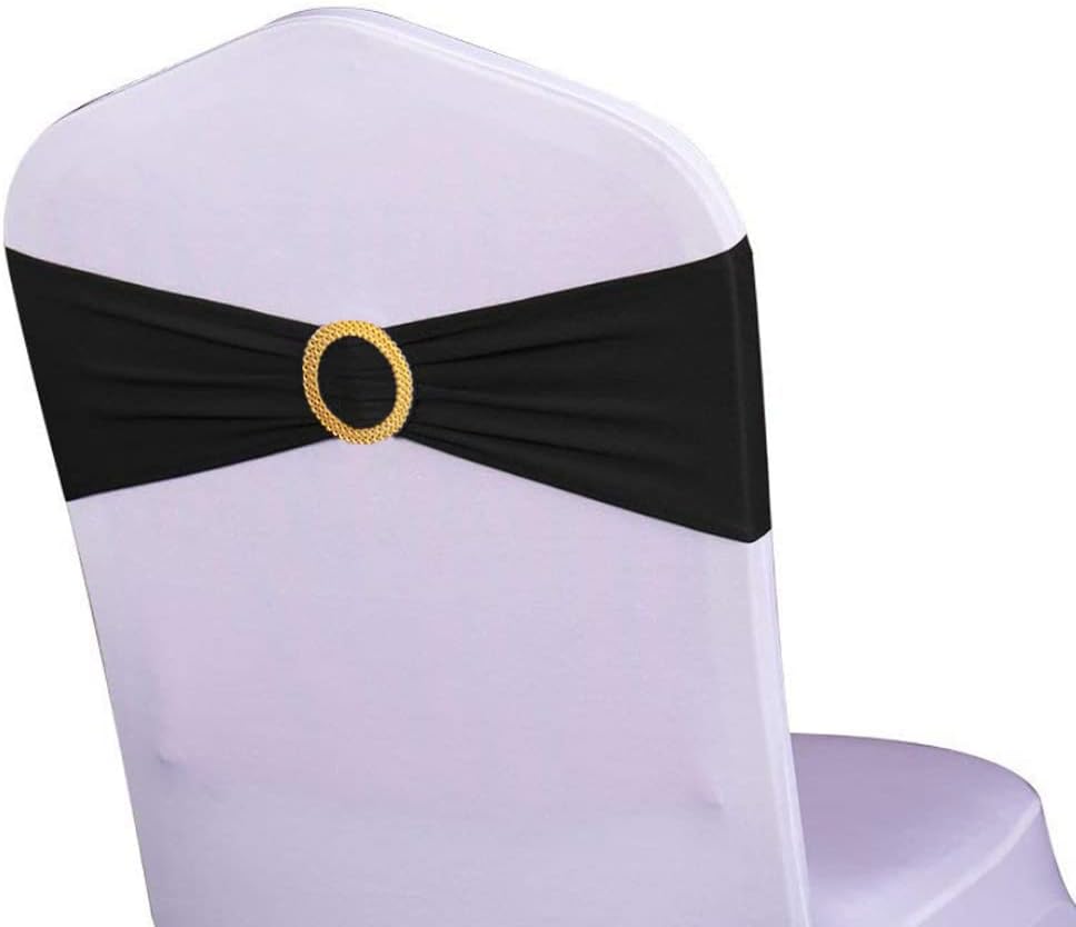 Black Chair Sashes w/Gold Buckle