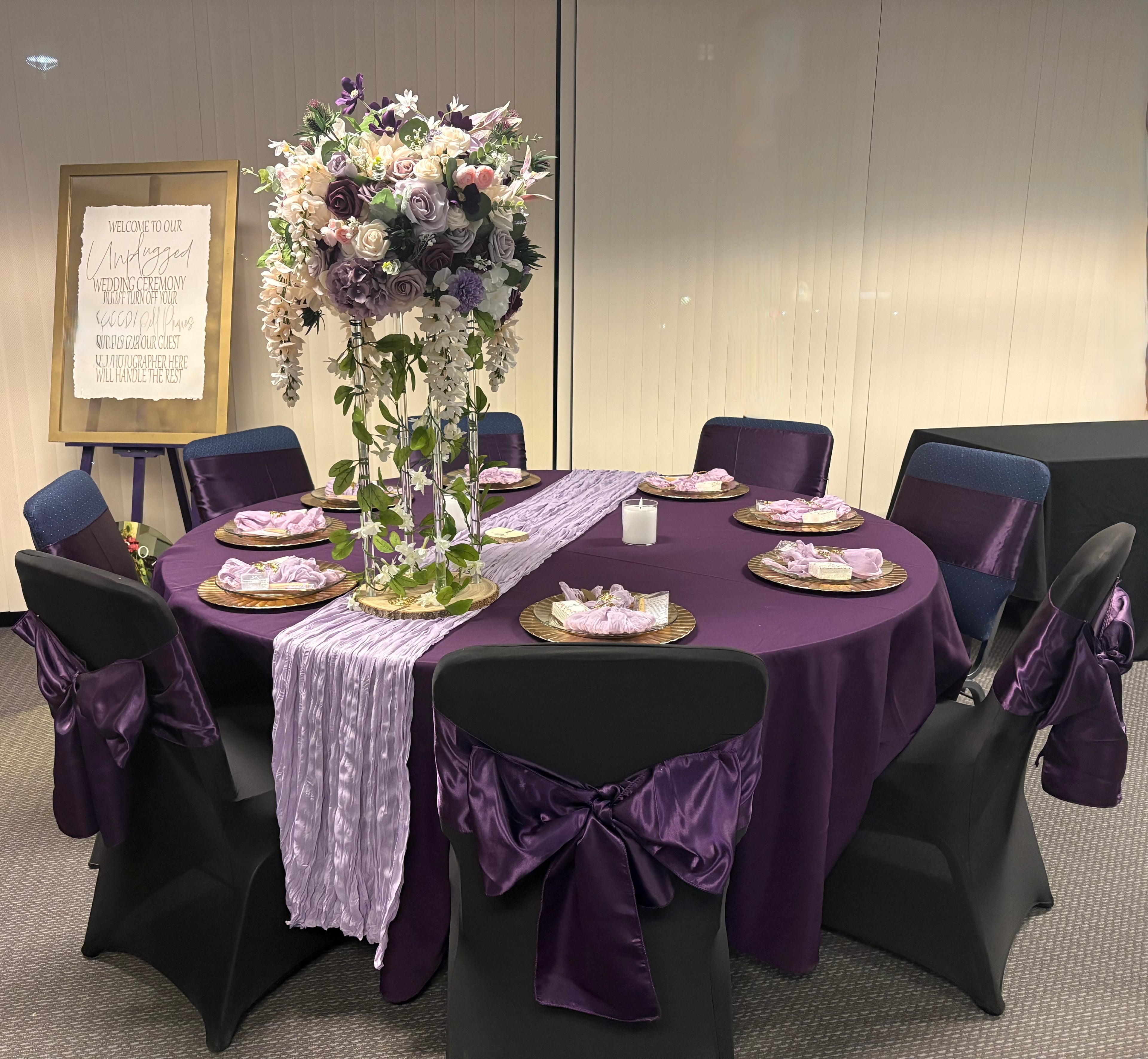 Picture Perfect Purple Table Centerpiece Package