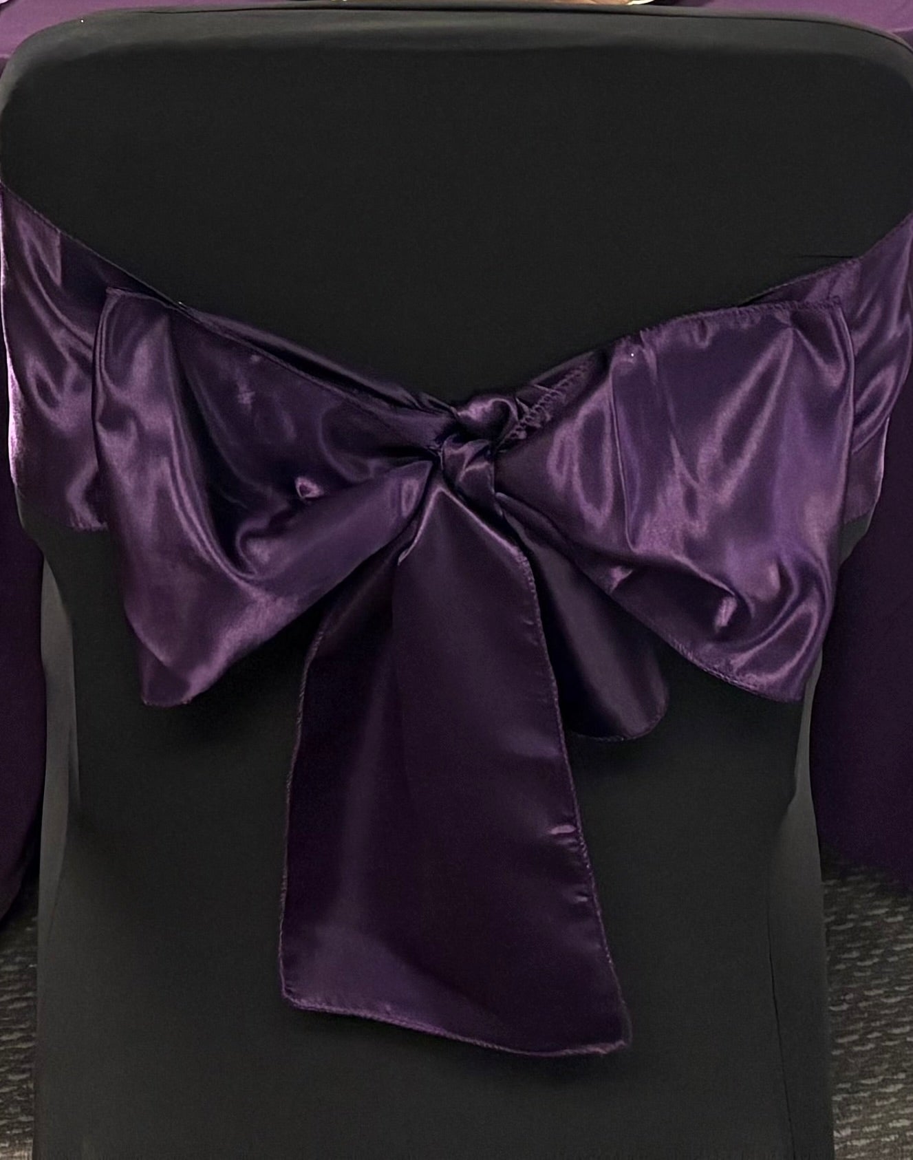 Purple Satin Chair Sashes